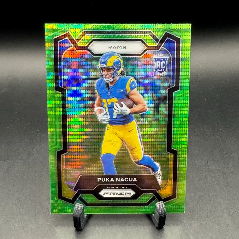 2023 Panini Prizm - Rookies Puka Nacua #357 Neon Green Pulsar Prizm (RC)