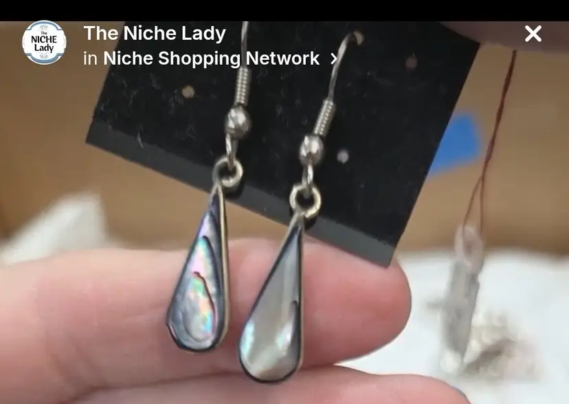 Abalone Shell Dangle Earrings Alpaca