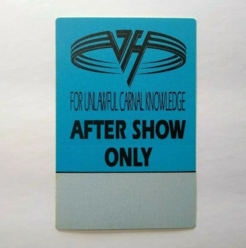 Van Halen Original Backstage Pass Original 1991 After Show Hard Rock Eddie Blue