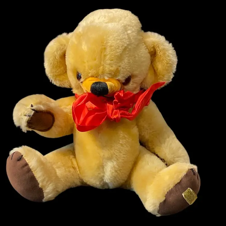 Vintage Merrythought Cheeky England Bear Jointed Bells In Ears