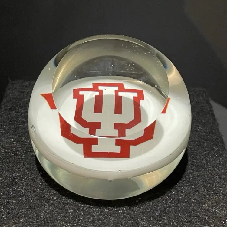 University Of Indiana School Spirit Glass Paperweight Dynasty Gallery Graduation