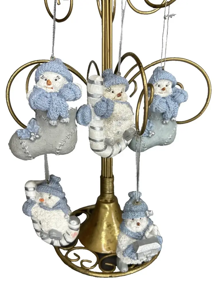 Vintage Encore Snow Buddies Christmas Tree Ornaments Lot/5