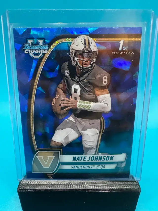 Nate Johnson 1st Bowman Chrome U Sapphire Vanderbilt Commodores