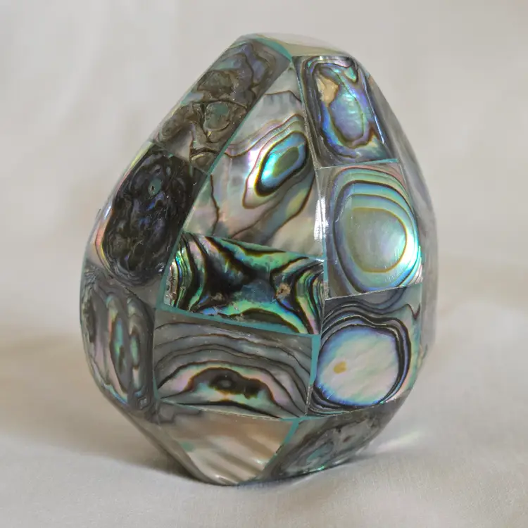 Paperweight Decorative Egg Abalone Mother of Pearl  2.25" Unbranded