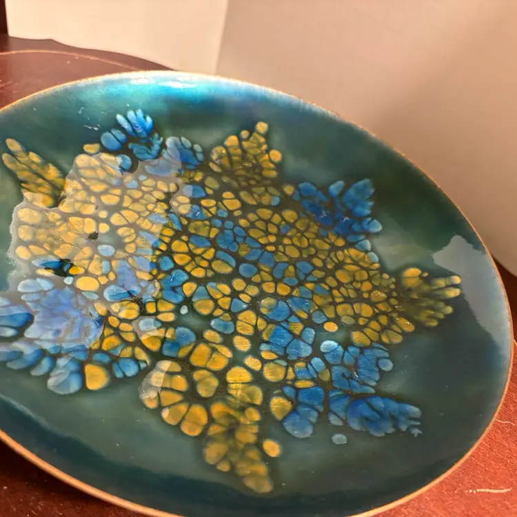 Kazeka Enamel On Copper Plate, Signed