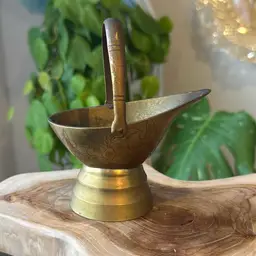 Solid Brass 4.75” Floral Etched Vessel