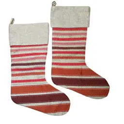 Pair Of West Elm Christmas Stockings