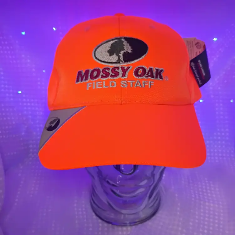 Mossy Oak Field Staff Blaze Orange Hat Cap NWOT Hunting Adjustable Embroidered Logo