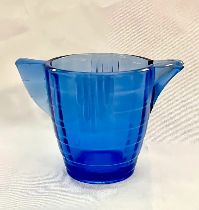 Akro Agate Cobalt Blue Stacked Disc And Interior Glass Mini/Child’s Size MCM