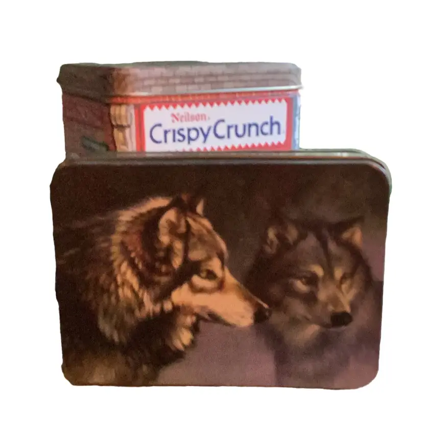 Wolf Tin And Crispy Crunch Chocolate Vintage Style Tin