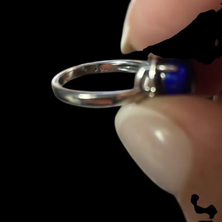 Lapis Lazuli Stone Set In Sterling Ring Size 9