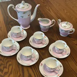 Noritake “Pink Floral” 15 Pc. Tea Set, Made In Occupied Japan