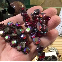 Austrian crystal brooch, earrings, and regency necklace