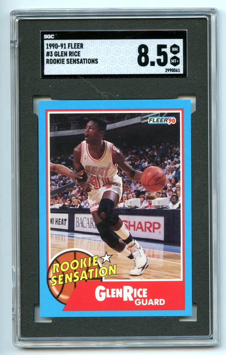 1990-91 Fleer Glen Rice Rookie Sensation SGC8.5 (San Antonio Spurs)