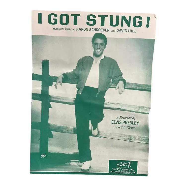 17. Vintage 1958 Elvis Presley I Got Stung Sheet Music