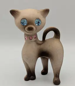 Roselane Sparkler Rhinestone Siamese Cat Figurine- MCM