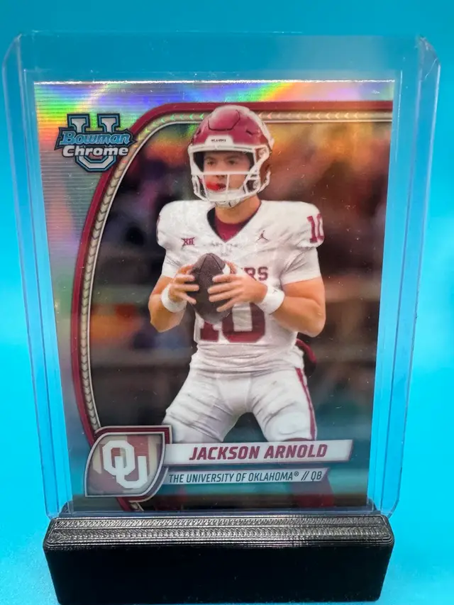 Jackson Arnold Bowman Chrome U Refractor Oklahoma Sooners & Auburn Tigers