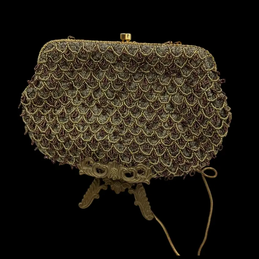 Carla Marchi Hand Beaded Bag 9” L