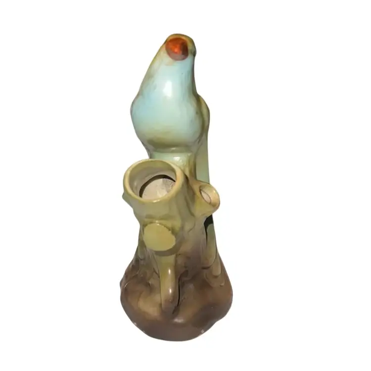 Vintage Bird Bud Vase Flower Frog Porcelain Czechoslovakia