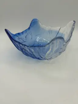 Freeform Blue Glass Bowl