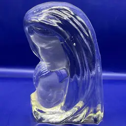 Viking Glass Madonna And Child Figurine 7”