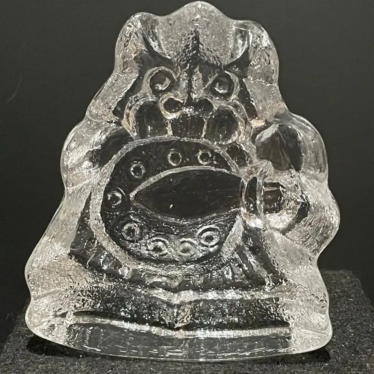 SKRUF Glass Viking Paperweight By Lars Hellsten In Sweden 1960s Orig Sticker