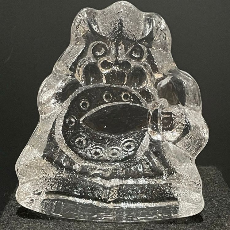 SKRUF Glass Viking Paperweight By Lars Hellsten In Sweden 1960s Orig Sticker