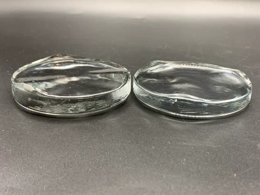 #23 - Vintage Blenko Clear Glass Coaster 4” Wave Design  Diameter