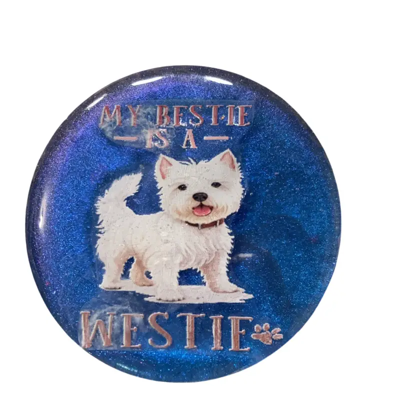 “My Bestie Is A Westie “ Terrier Resin Coaster Handmade