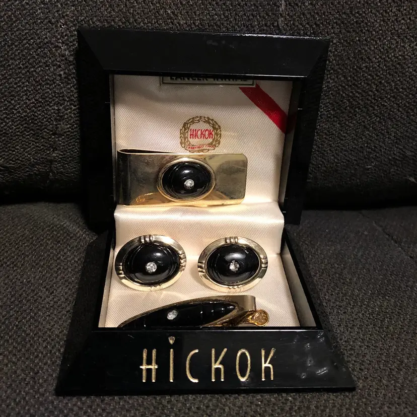 Vintage Hickok Tie Clip, Money Clip, & Matching Cufflinks w/ Original Box