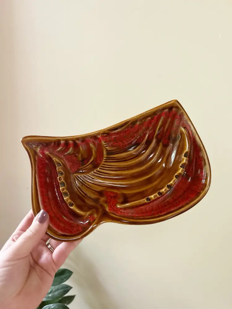 Vintage Mid Century Modern Red Brown California Pottery