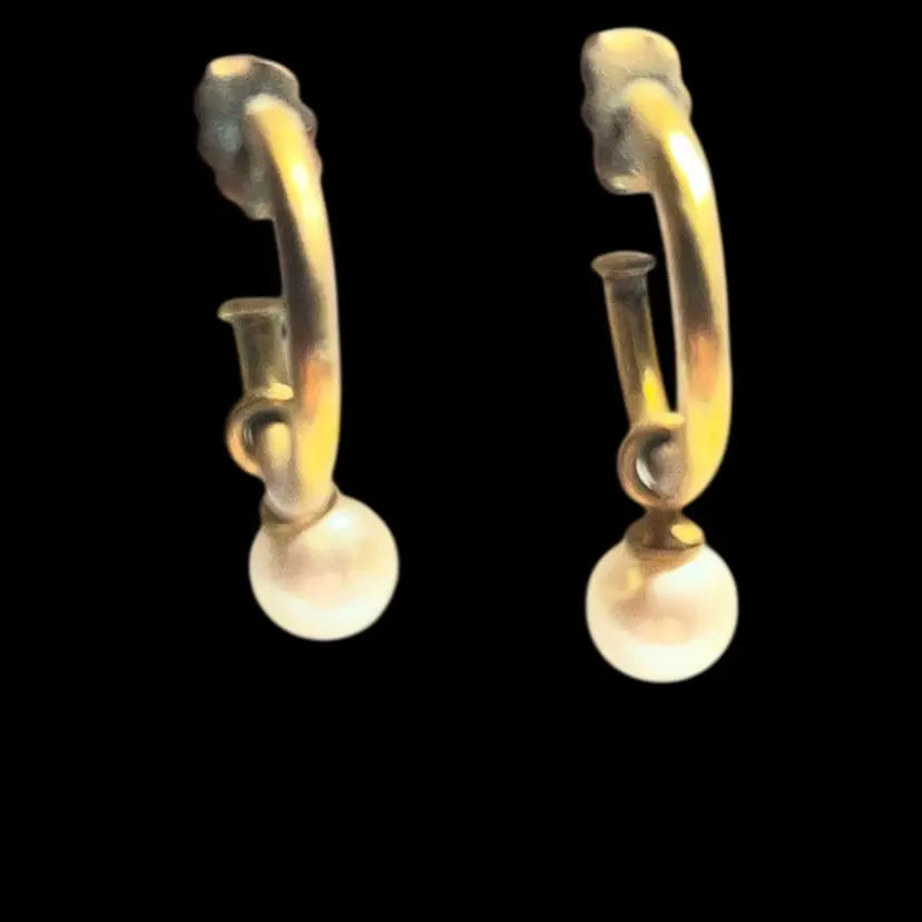 Earring Hoops With Faux Pearl