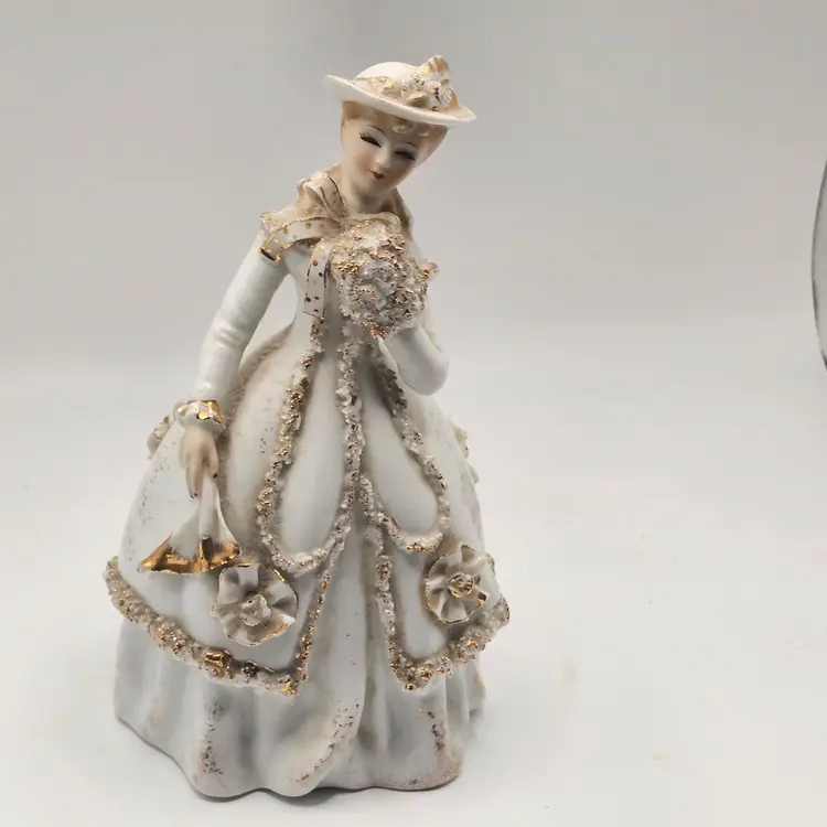 Lefton China woman figurine vintage Victorian KW 1572