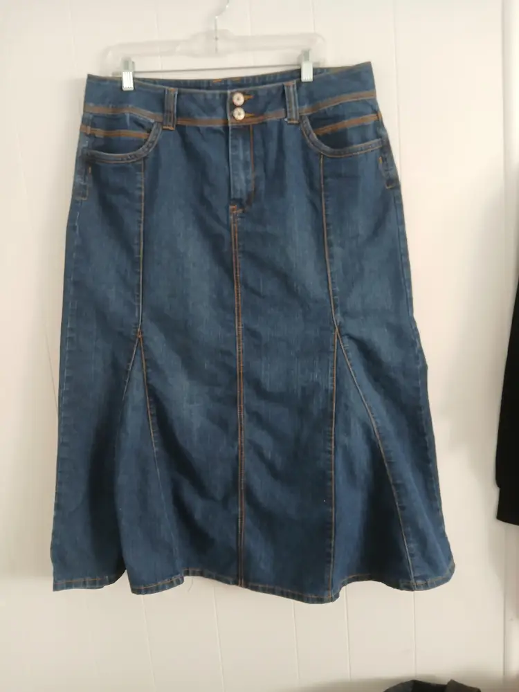 Y2K RETRO DENIM GUSSET MAXI DRESS