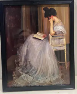 Black Frame Wall Art Print Victorian 11x9x.5"