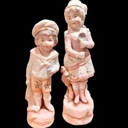 Antique Gebruder German Bisque Figurine  Pair Early 1900’s