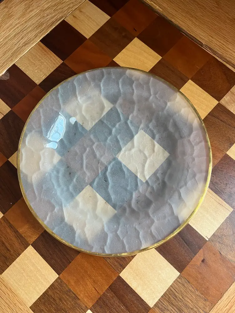 #01 Frosted glass, gold trim, small plate