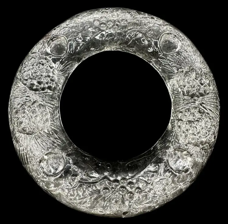 Vetreria Etrusca Italian Art Glass CHRISTMAS WREATH 4-Candle Holder Ring Vintage