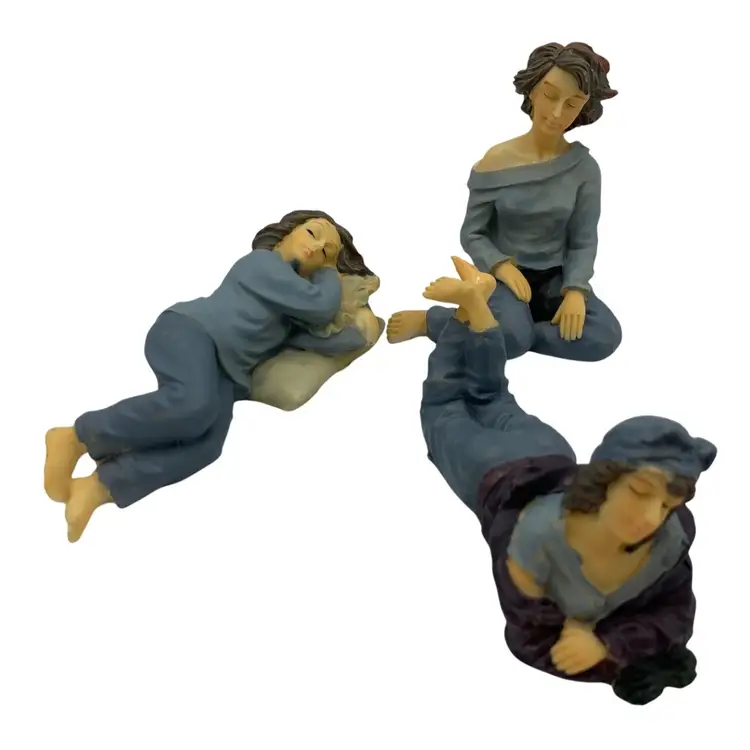Vintage K's Collection Set 3 Resin Lounging Women Lot of 3 Collectible