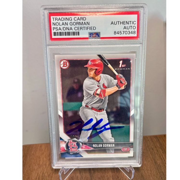 Nolan Gorman (St Louis Cardinals) 1st Bowman PSA Authentic Auto