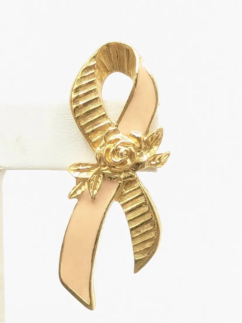 Vintage Avon Breast Cancer Awareness Ribbon Lapel Pin