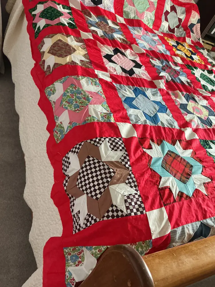 Quilt topper #2-read description, hand stitched 60’s-70’s
