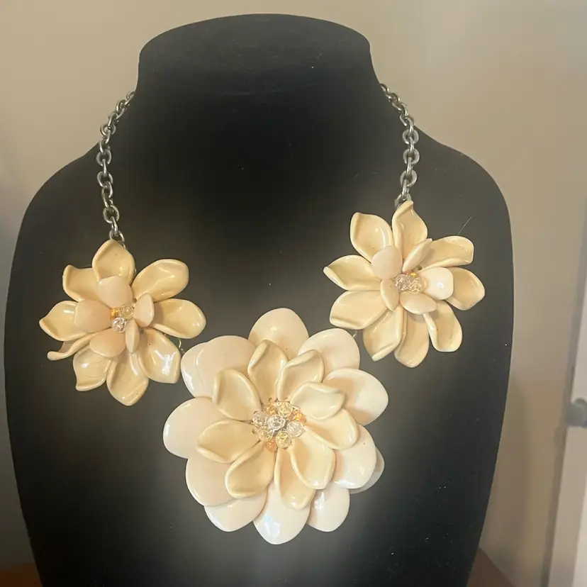 Vintage Plastic And Bead Statement Necklace