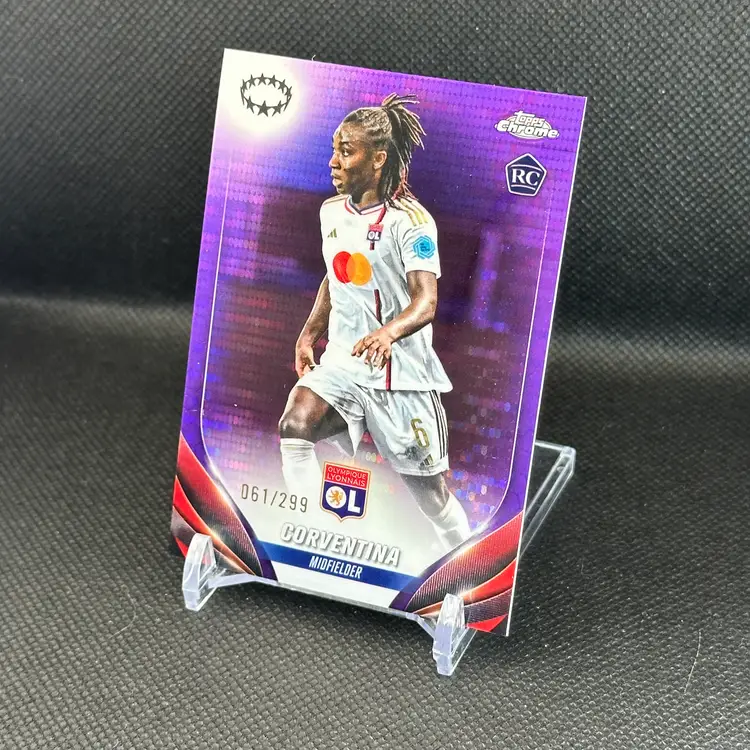 Corventina 061/299 - 2023/24 Topps Chrome Purple Refractor UEFA OL Olympique Lyonnais
