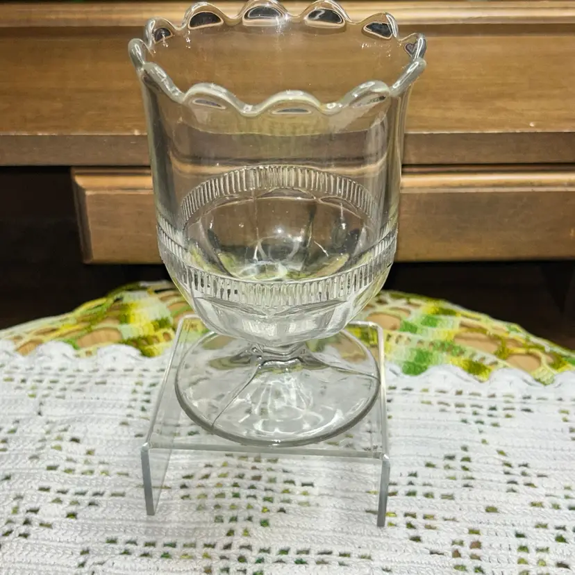 Antique EAPG) spooner or spoon holder, EAPG: Prism & Bullseye Spooner: Maker Unknown.