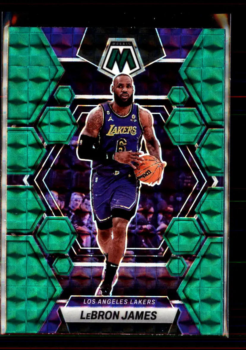 Lebron James 2022-23 Panini Mosaic Green #98 - (2) - Los Angeles Lakers