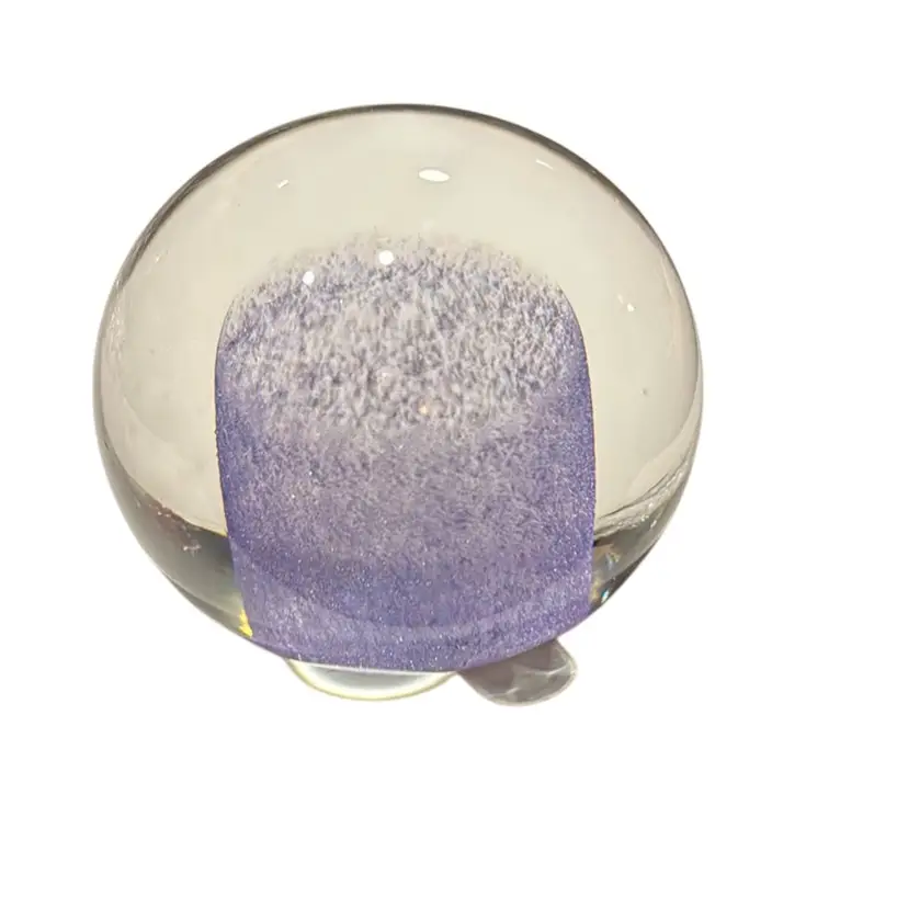 Michael Nourot Signed 1993 Neodymium “Purple Cylinder” Art Glass Paperweight - 3”