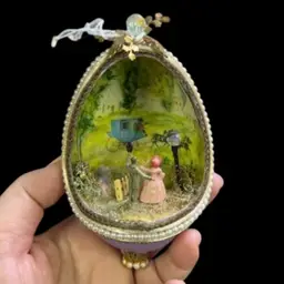 Diorama Egg Ornament 5” x 3”