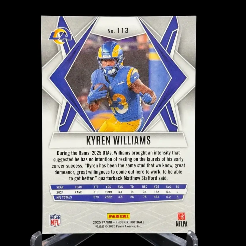 Silver Pyramids Card Kyren Williams 2025 Panini Phoenix Silver Pyramids #113 Los Angeles Rams