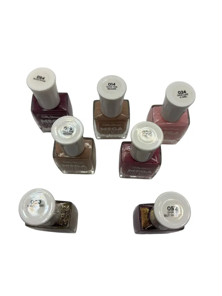 Lot Of 7 Sally Hanson Mega Strength Nail Polish